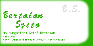bertalan szito business card