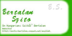 bertalan szito business card